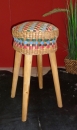 BTH1 | Stool made of teak wood and bast, h: 75 cm