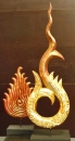 Chofa - Himmelsquaste, rot-gold-antik, H: 105cm